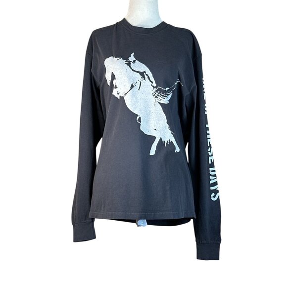 ONE OF THESE DAYS Fallin Rain Long Sleeve T-Shirt in Washed Black Small Womens T - Picture 11 of 16